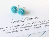 Flower Earrings Personalized Teacher Gift